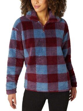 Eddie Bauer Women’s Plaid Mockneck Pullover Fleece
